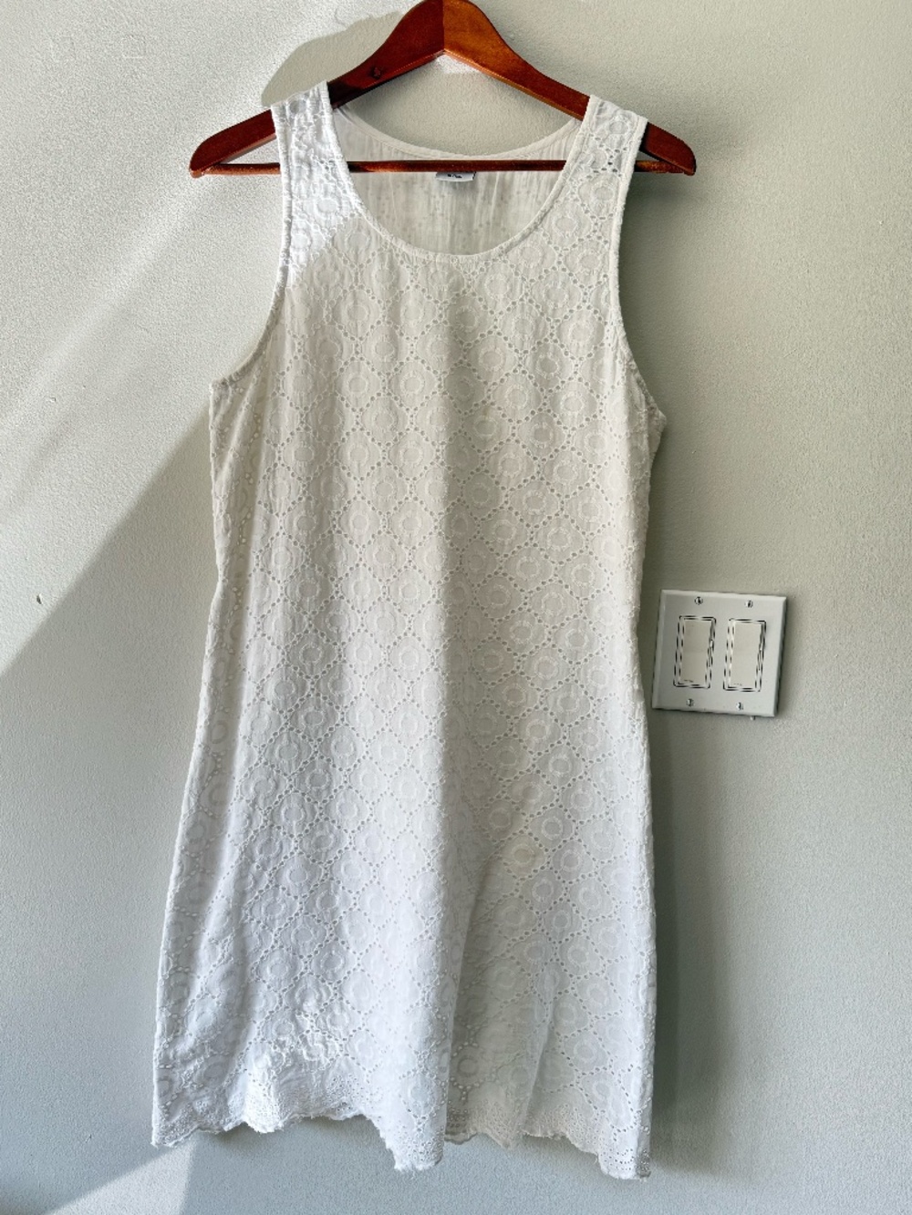 Vintage White Cotton Dress | Eyelet Summer Dress